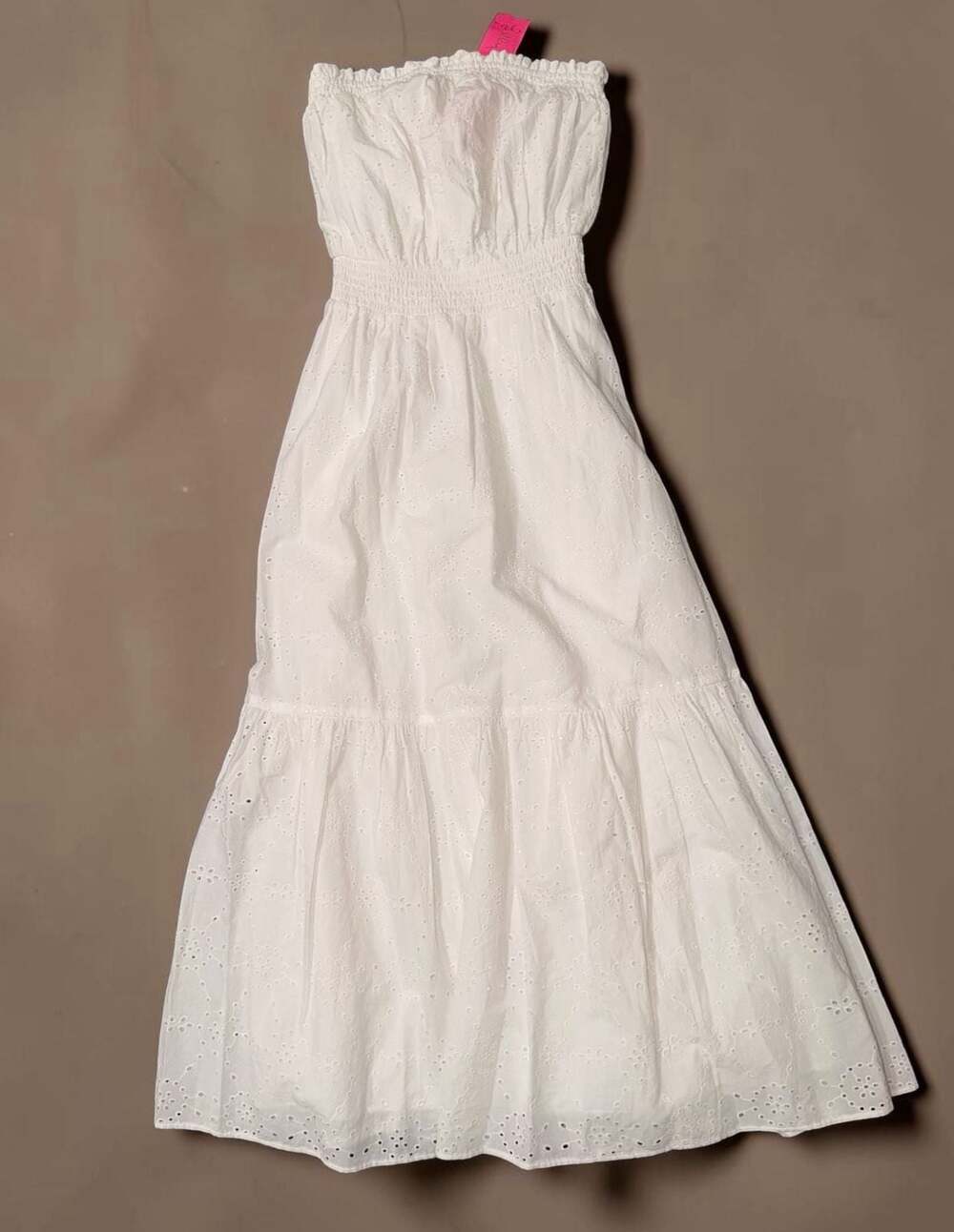 NWT Nikole Strapless Eyelet Midi Dress Resort White Tidepool Eyelet Sise XS